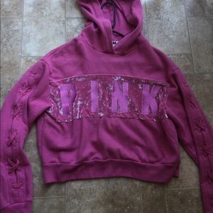 PINK Slightly Cropped Hoodie